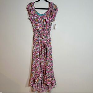 Women’s off-the-shoulder Bar III Floral Midi Silhouette Multicolor Dress Medium